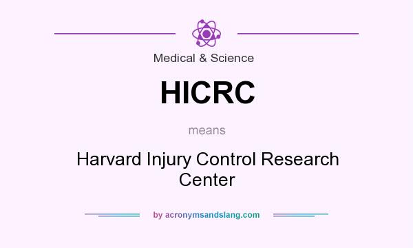What does HICRC mean? It stands for Harvard Injury Control Research Center