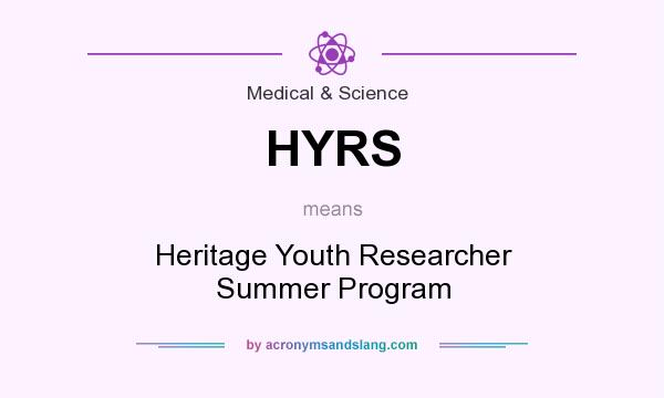 What does HYRS mean? It stands for Heritage Youth Researcher Summer Program