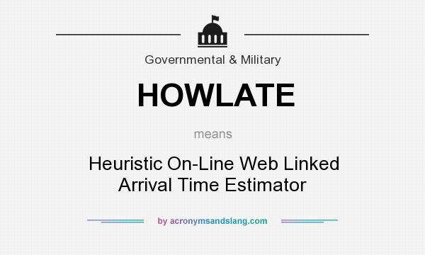 What does HOWLATE mean? It stands for Heuristic On-Line Web Linked Arrival Time Estimator