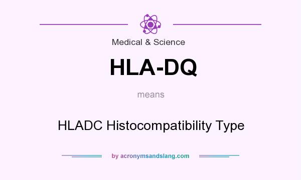 What does HLA-DQ mean? It stands for HLADC Histocompatibility Type