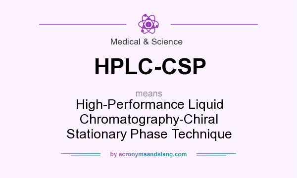What does HPLC-CSP mean? It stands for High-Performance Liquid Chromatography-Chiral Stationary Phase Technique
