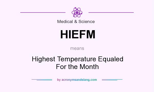 What does HIEFM mean? It stands for Highest Temperature Equaled For the Month