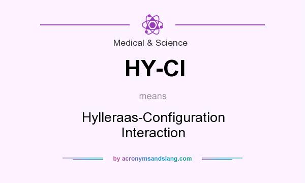 What does HY-CI mean? It stands for Hylleraas-Configuration Interaction
