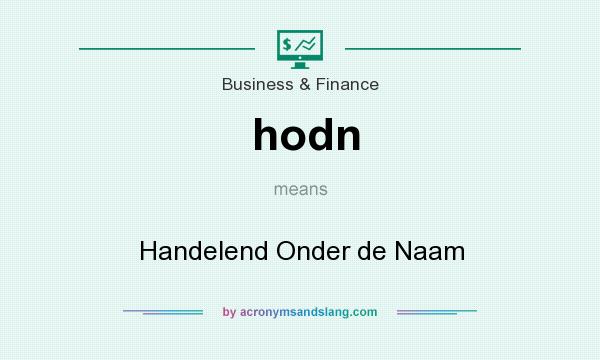What does hodn mean? It stands for Handelend Onder de Naam