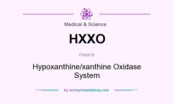 What does HXXO mean? It stands for Hypoxanthine/xanthine Oxidase System
