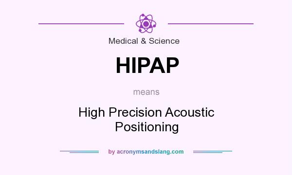 What does HIPAP mean? It stands for High Precision Acoustic Positioning