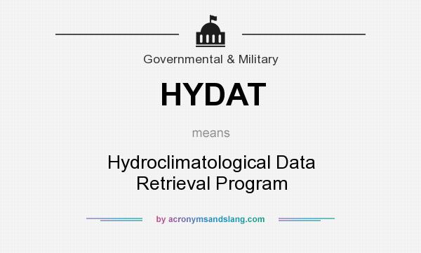What does HYDAT mean? It stands for Hydroclimatological Data Retrieval Program