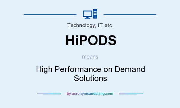 What does HiPODS mean? It stands for High Performance on Demand Solutions