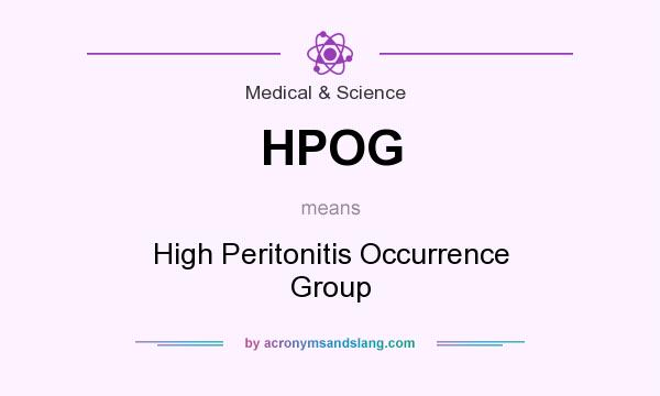 What does HPOG mean? It stands for High Peritonitis Occurrence Group