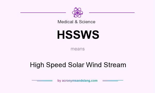 What does HSSWS mean? It stands for High Speed Solar Wind Stream