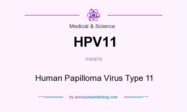 What does HPV11 mean? It stands for Human Papilloma Virus Type 11