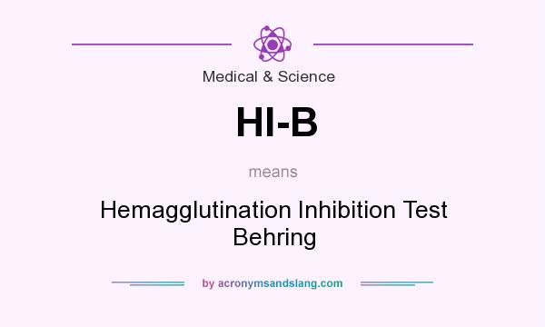 What does HI-B mean? It stands for Hemagglutination Inhibition Test Behring