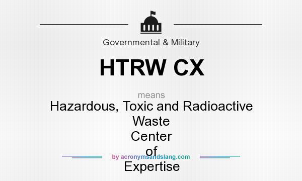 What does HTRW CX mean? It stands for Hazardous, Toxic and Radioactive Waste Center of Expertise