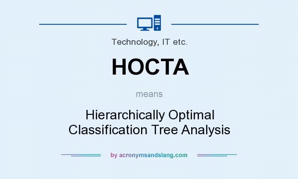 What does HOCTA mean? It stands for Hierarchically Optimal Classification Tree Analysis