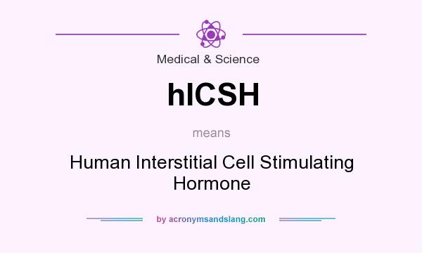 What does hICSH mean? It stands for Human Interstitial Cell Stimulating Hormone