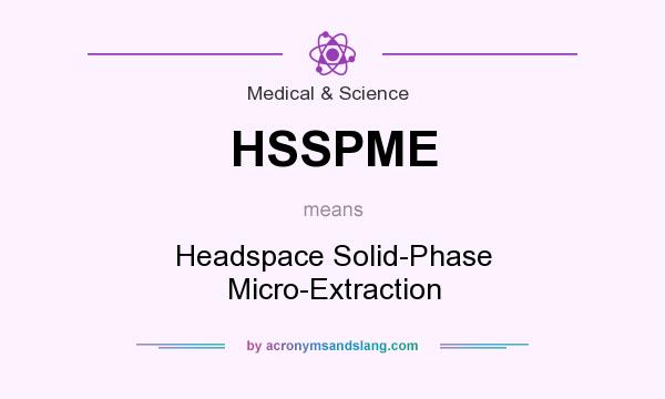 What does HSSPME mean? It stands for Headspace Solid-Phase Micro-Extraction