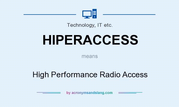 What does HIPERACCESS mean? It stands for High Performance Radio Access