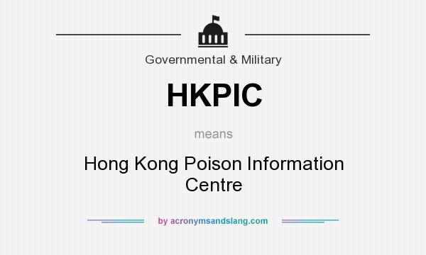 What does HKPIC mean? It stands for Hong Kong Poison Information Centre