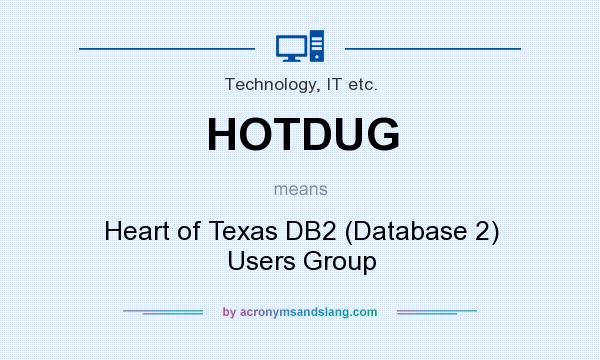 What does HOTDUG mean? It stands for Heart of Texas DB2 (Database 2) Users Group
