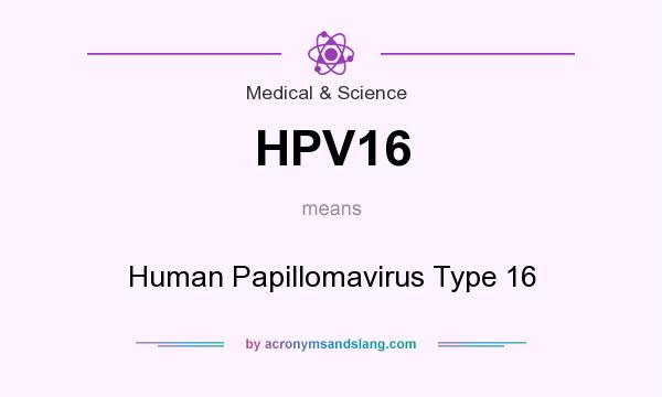 What does HPV16 mean? It stands for Human Papillomavirus Type 16