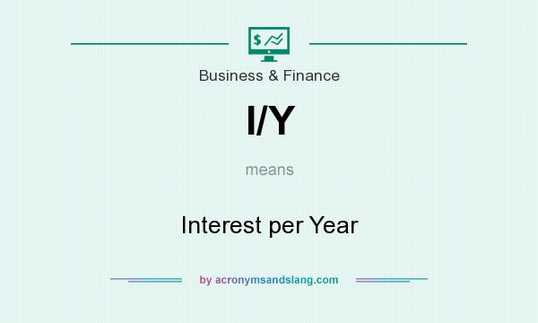 What does I/Y mean? It stands for Interest per Year