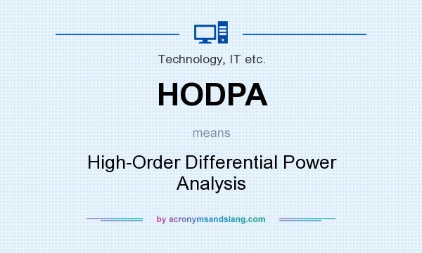 What does HODPA mean? It stands for High-Order Differential Power Analysis