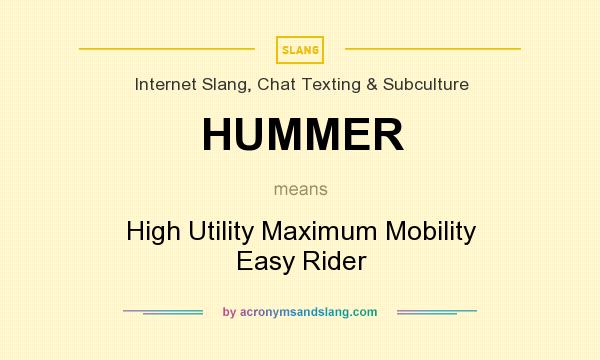 What does HUMMER mean? It stands for High Utility Maximum Mobility Easy Rider