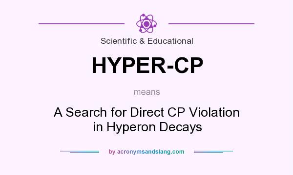 What does HYPER-CP mean? It stands for A Search for Direct CP Violation in Hyperon Decays