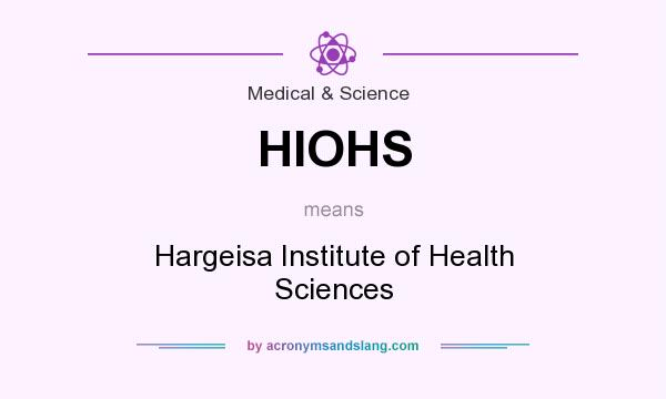 What does HIOHS mean? It stands for Hargeisa Institute of Health Sciences