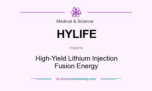 What does HYLIFE mean? It stands for High-Yield Lithium Injection Fusion Energy