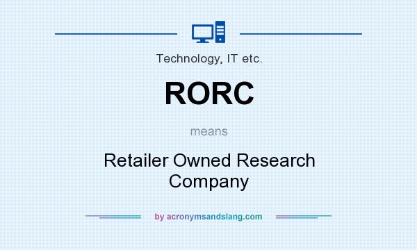 What does RORC mean? It stands for Retailer Owned Research Company