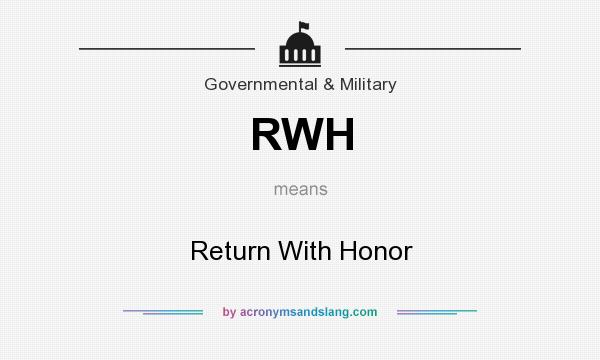 What does RWH mean? It stands for Return With Honor