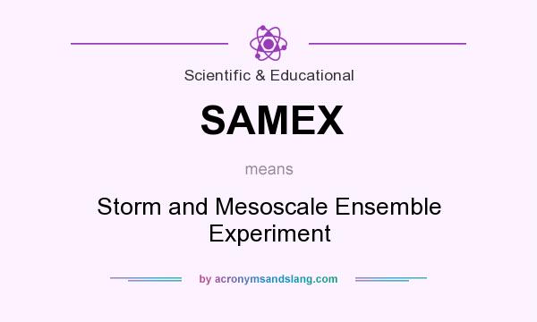 What does SAMEX mean? It stands for Storm and Mesoscale Ensemble Experiment