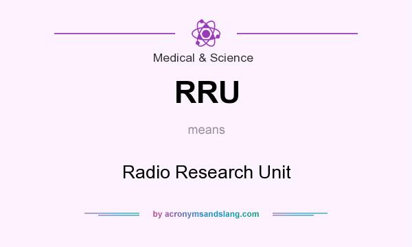 What does RRU mean? It stands for Radio Research Unit