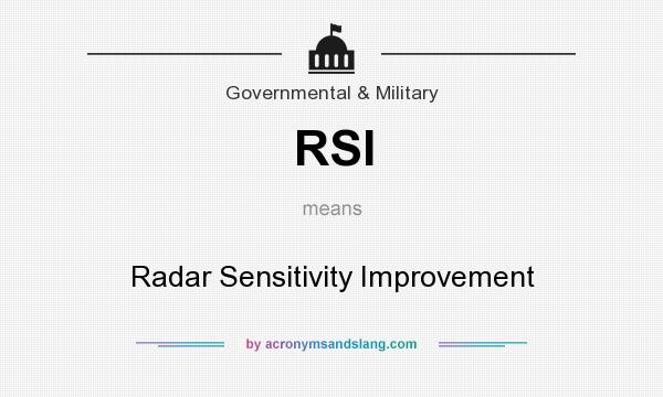 What does RSI mean? It stands for Radar Sensitivity Improvement