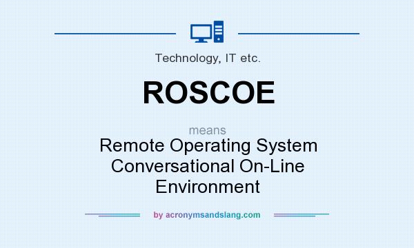 What does ROSCOE mean? It stands for Remote Operating System Conversational On-Line Environment