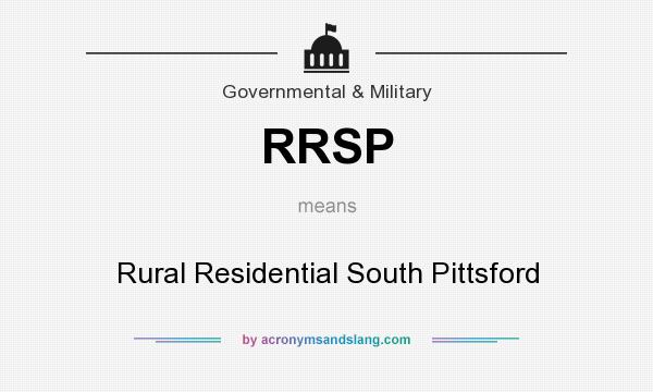What does RRSP mean? It stands for Rural Residential South Pittsford
