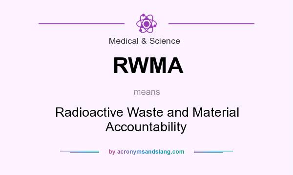 What does RWMA mean? It stands for Radioactive Waste and Material Accountability