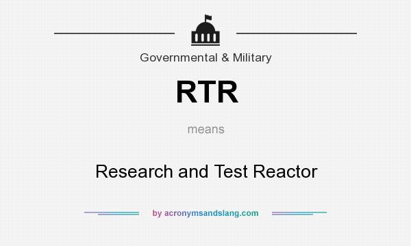 What does RTR mean? It stands for Research and Test Reactor