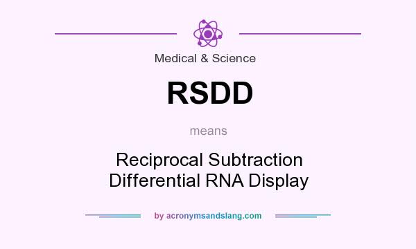 What does RSDD mean? It stands for Reciprocal Subtraction Differential RNA Display