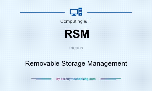 What does RSM mean? It stands for Removable Storage Management