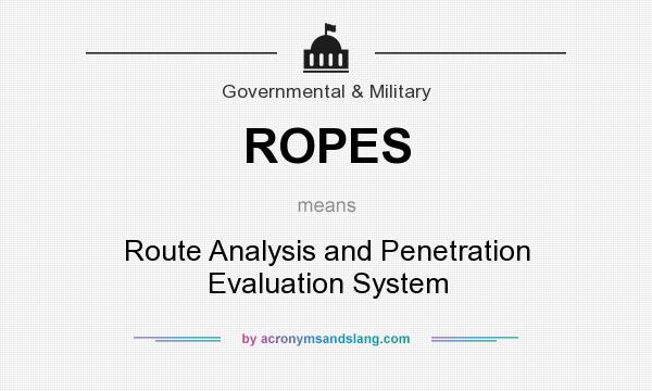 What does ROPES mean? It stands for Route Analysis and Penetration Evaluation System