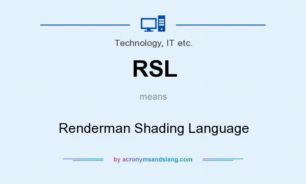 What does RSL mean? It stands for Renderman Shading Language