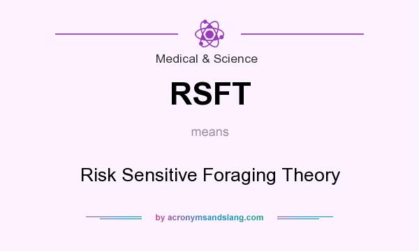 What does RSFT mean? It stands for Risk Sensitive Foraging Theory