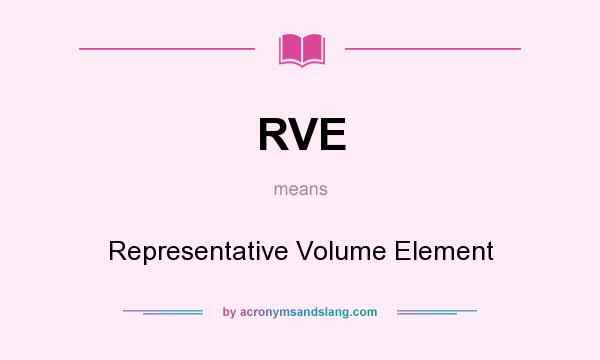 What does RVE mean? It stands for Representative Volume Element