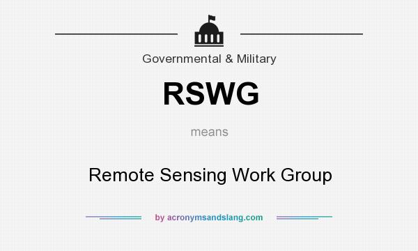 What does RSWG mean? It stands for Remote Sensing Work Group