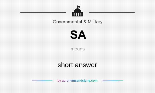 What does SA mean? It stands for short answer