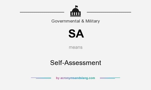 What does SA mean? It stands for Self-Assessment