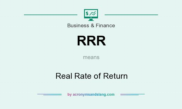 What does RRR mean? It stands for Real Rate of Return