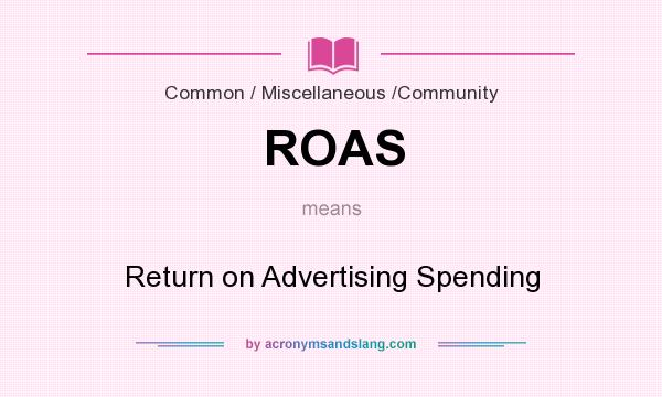 What does ROAS mean? It stands for Return on Advertising Spending